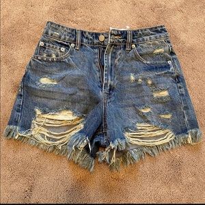 Vintage Denim Ripped Shorts